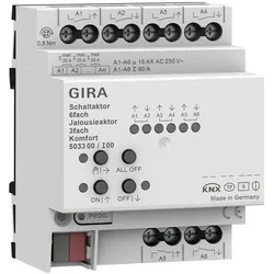 Gira, Aktor, 503300 6f/3f 16 A REG Kmf KNX Secure Schalt-/Jalousieaktor (Rolladenaktor)