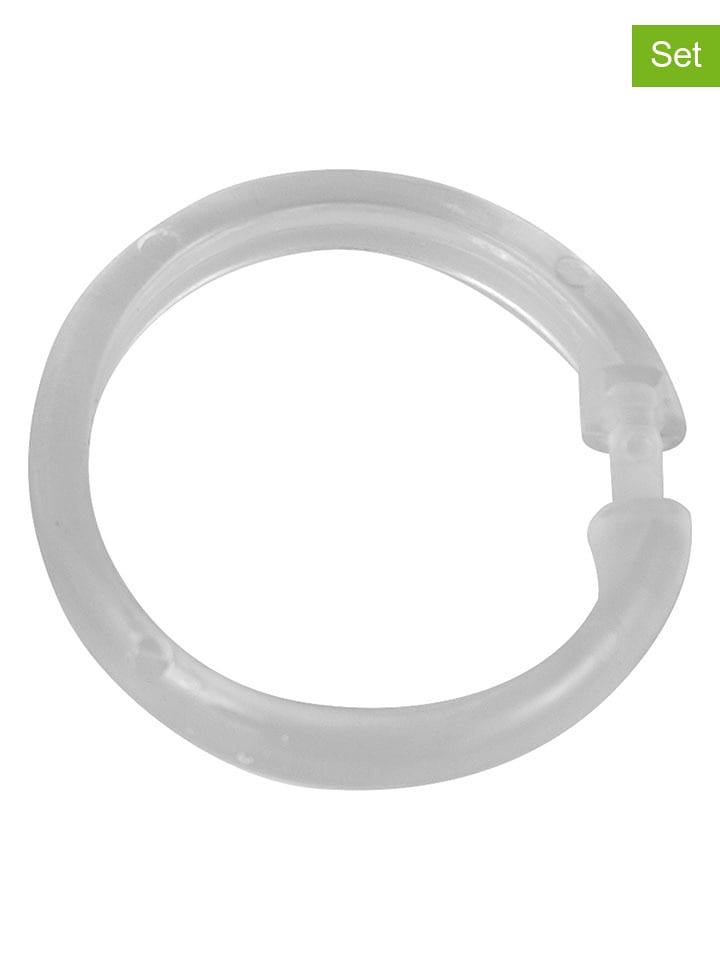 Schöner Wohnen Kollektion 16er-Set: Duschvorhangringe in Transparent - Ø 6 cm - onesize
