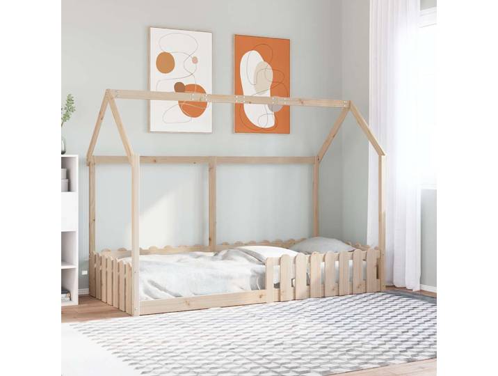 vidaXL Kinderbett Hausbett 90x190 cm Massivholz Kiefer