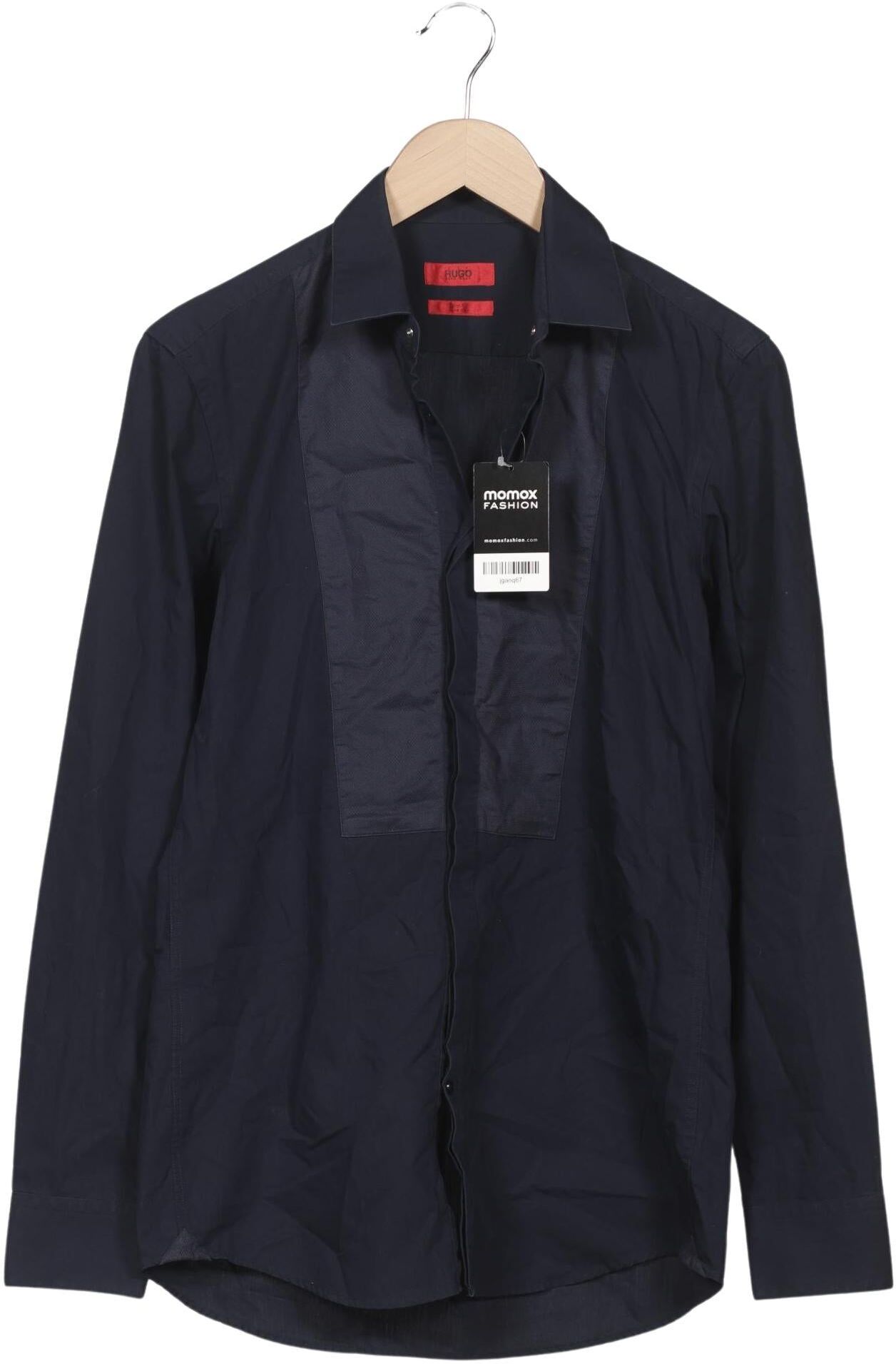 Hugo by Hugo Boss Herren Hemd, Marineblau, Gr. 38, Baumwolle - Second Hand
