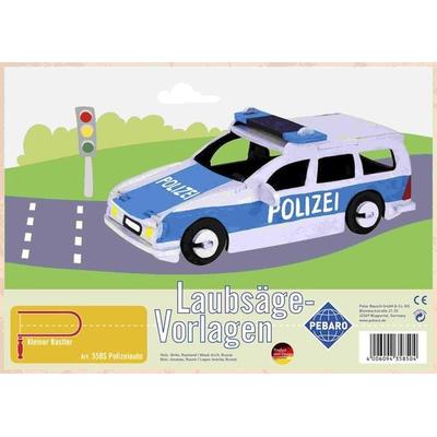 PEBARO 358S - Laubsägevorlage Polizeiauto, 1 Platte, Größe DIN A4