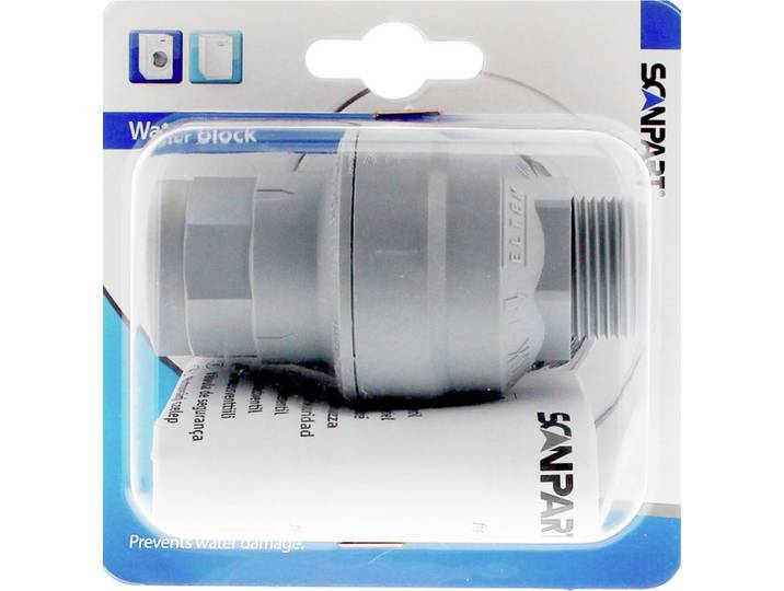 Scanpart mechanisch waterslot - Voor wasmachine en vaatwasser - Onderbreekt water bij defect aan machine - Mechanische waterstop - Aquastop kraan - Waterblok voor aanvoerslang - Universeel