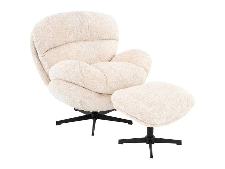 Carryhome Relaxsesselset, Schwarz, Beige, Metall, 97x98x93 cm, Wohnzimmer, Sessel, Relaxsessel