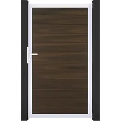 KAHRS Solid BPC-Zauntor Universal, Walnuss, 4x180x100 cm, 1-flügelig, Alu-Rahmen EV1