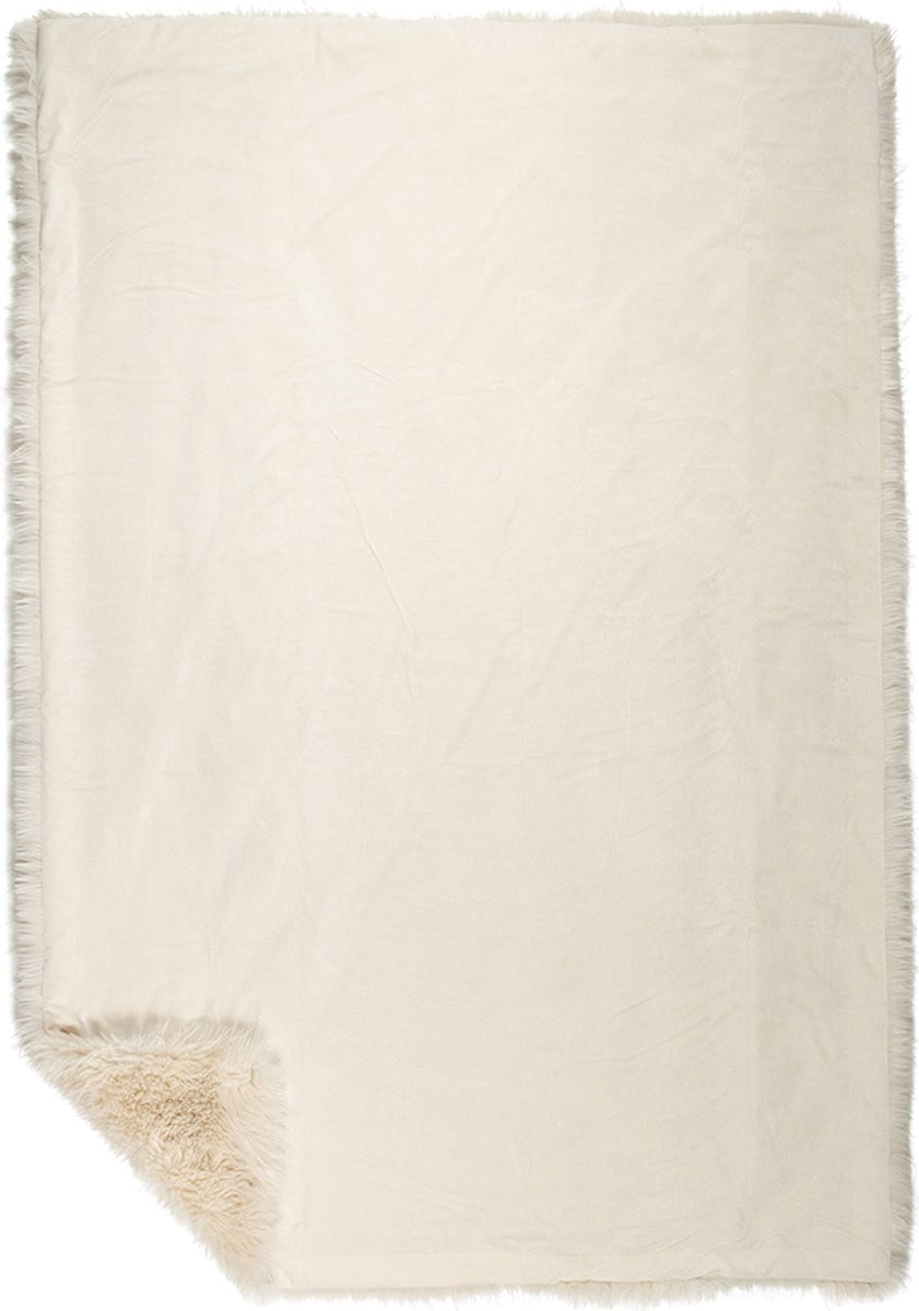 Mars & More Plaid Teddy Langhaar All Over Gebroken Wit 130 x 170 cm