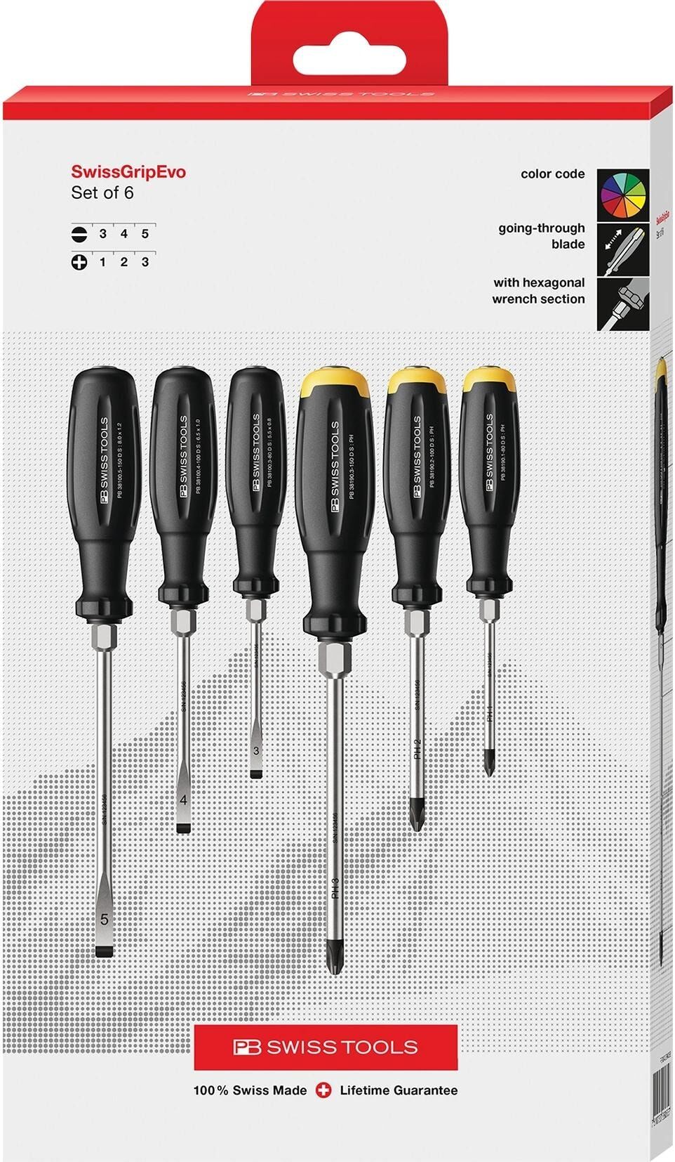 Packard Bell Schraubendreher PB SWISSTOOLS "SwissGrip Evo Schlitz Phillips", bunt, L:405mm, Schraubendreher, Schraubendreher bunt Einheitsgröße