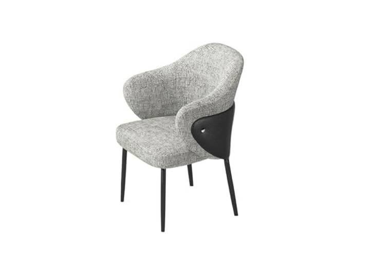 tDZP7yWpc Küchenstühle Esszimmerstuhl, Mid-Century Modern, gepolsterter Stoff-Akzentstuhl for Esszimmer(Dark Grey)
