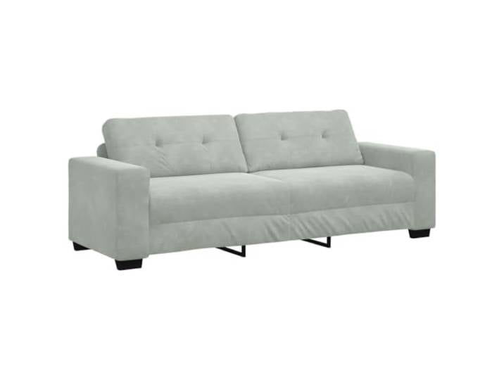 IBUQDDV 3-Sitzer-Sofa Hellgrau 220x78x80 cm Samt Samtstoff,weiche Oberfläche,gepolsterte Schaumstoffsitze,Sperrholz-und-Metallrahmen,stabile
