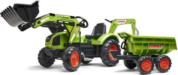Falk graafmachine Claas Axos 330 met stuur, draaibare stoel en aanhanger