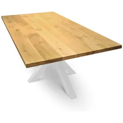 DELUKE® Massivholzplatte Eiche ERIK - 260x100cm | Tischplatte rechteckig Holzplatte Arbeitsplatte aus Massivholz
