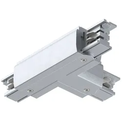 Paulmann Zubehör für ProRail3 3-Phasen-Stromschiene - T-Verbinder, Erde rechts, 230V, Metall / Kunststoff, Silber PAUL-91377