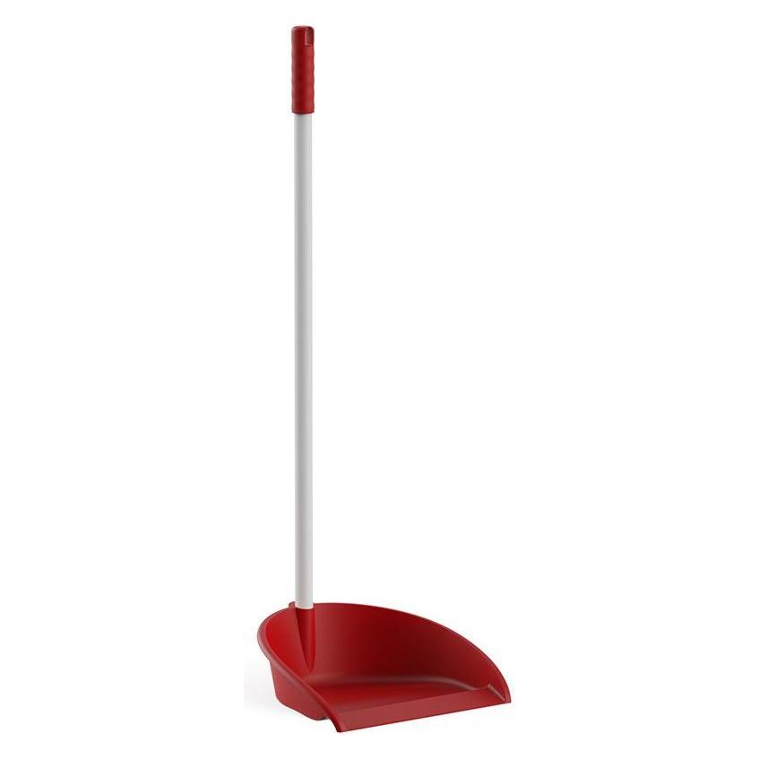 Plastiken Dustpan with stick and rubberred & white 26 x 28 x 88 cm (20 Stk.) (49423890)