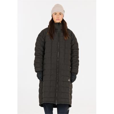 Skijacke SOS "Kicking Horse", Damen, Gr. M, schwarz, 100% Polyester, kariert, unifarben, lang, ohne Ausschnitt, Jacken Skijacke, im langen Schnitt mit wasserfester Beschichtung