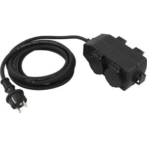 McPower Steckdosenleiste mit 3m Kabel, 4-fach in schwarz