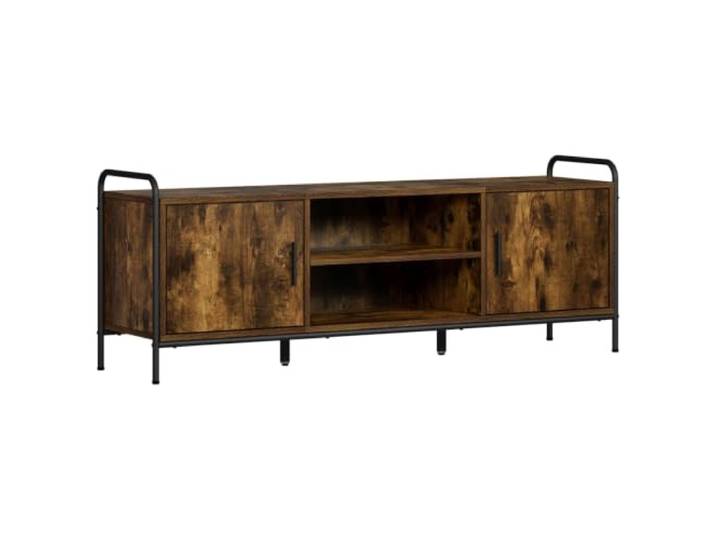 hliofuir TV-Schrank 133x33x50 cm Lowboard Räuchereiche Holzwerkstoff Stabiles TV-Möbel mit verzinktem Stahlrahmen und Kippschutz für das Wohnzimmer und Schlafzimmer.