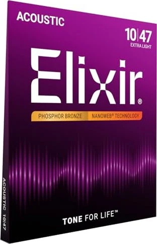 Elixir 16002 Nanoweb Phosphor Bronze 10-47 Extra Light