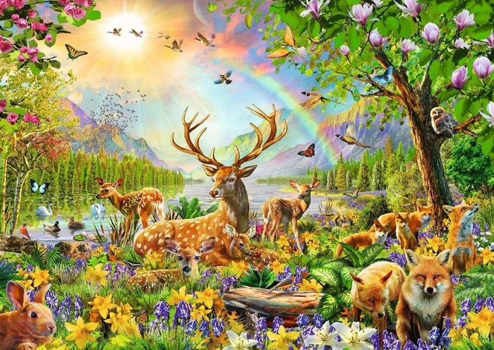 Ravensburger Kinderpuzzle Anmutige Hirschfamilie (200 Teile)