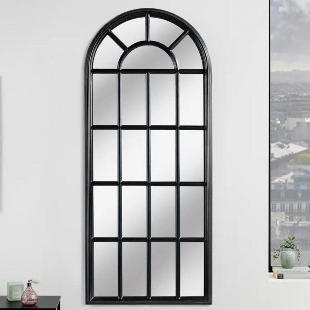 Brambly Cottage Creeve Solid Wood Rectangle Full Length Mirror Black 140cm H X 60cm W X 5cm D