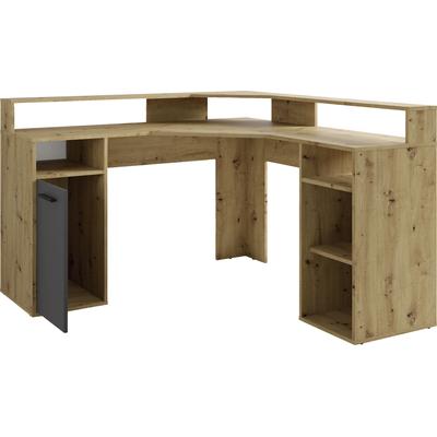 Gamingtisch OTTO HOME "Fowey", grau (artisan eiche, anthrazit, artisan eiche, artisan eiche), B:139cm H:120cm T:139cm, Tische, Breite 139 cm, moderner Eck-Schreibtisch