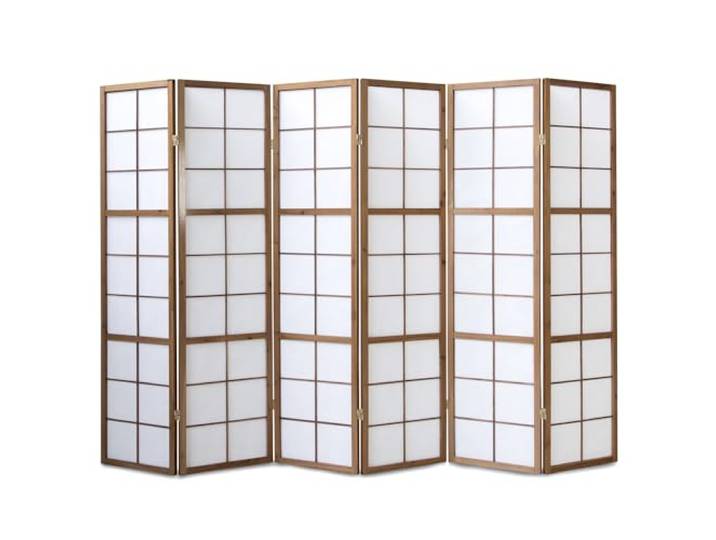Homestyle4u Paravent Raumteiler Innen 6 teilig Holz Sichtschutz Trennwand Shoji