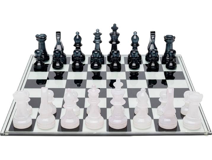 Dekoobjekt KARE DESIGN Deko Objekt Chess Transparent 60x60cm , schwarz, B:60cm H:13cm T:60cm, Polyresin, Dekofiguren, Dekoobjekt