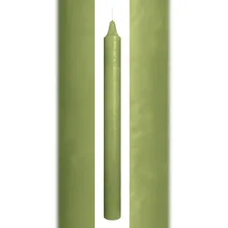 Marble Leuchterkerzen durchgefärbt Olive 250 x 22 mm, 20er Set