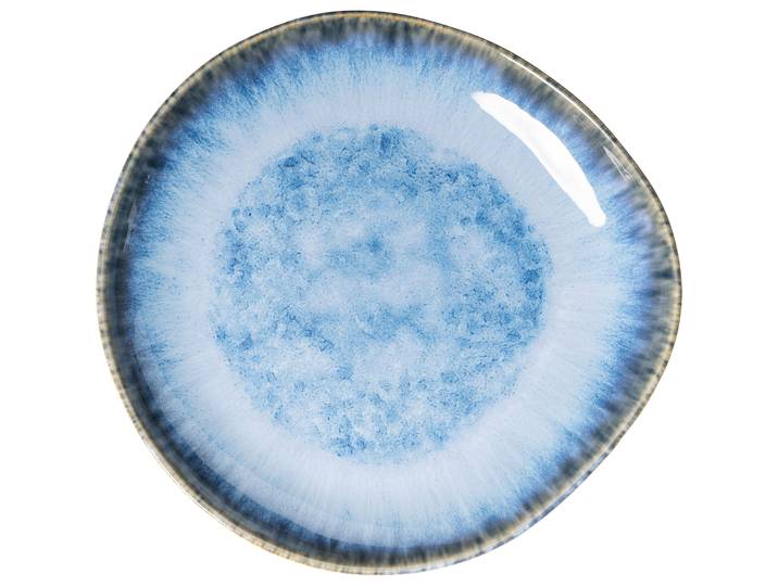 Gipfelstück Teller flach Wilde Schlucht Blau Keramik 26.5 cm