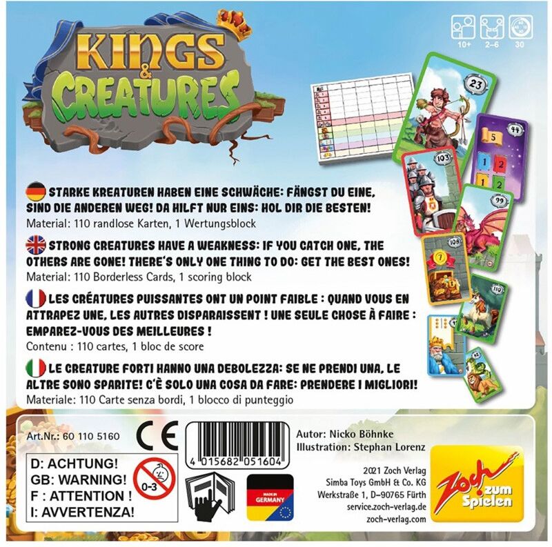 Zoch zum spiel Kings & Creatures