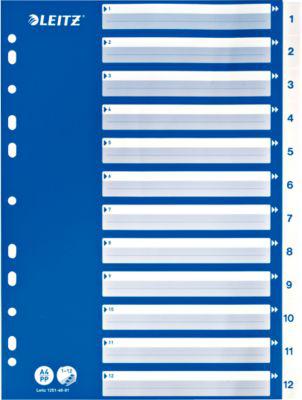 LEITZ® PP-Register mit blauem Deckblatt, Zahlen 1-12