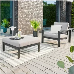 HOME DELUXE Gartenlounge Aluminium RIO S - Anthrazit