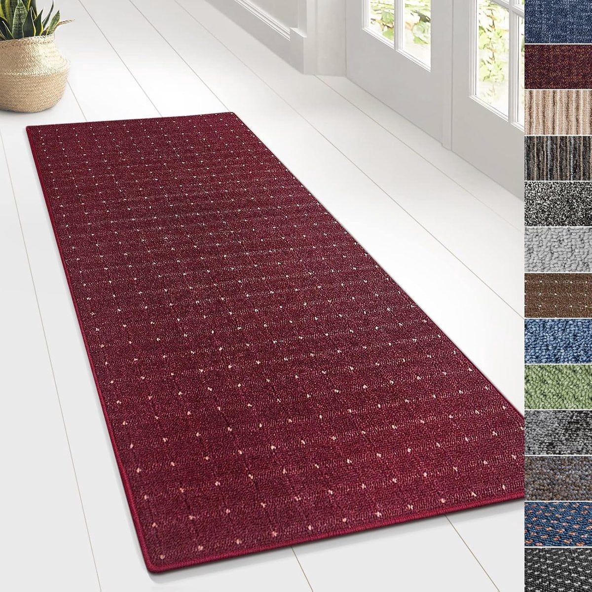 Karpet Loper Vloerkleed Runner voor Keuken, Hal of Woonkamer - Paars - 80 x 400 cm
