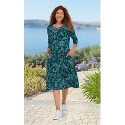 Viskose-Kleid in Druck petrol in Größe 38 von DW-Shop, Petrol, 38