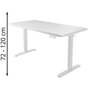 CLOUVOU Schreibtisch ProDesk, weiß / weiß, elektrisch höhenverstellbar, 140 x 72-120 x 70 cm