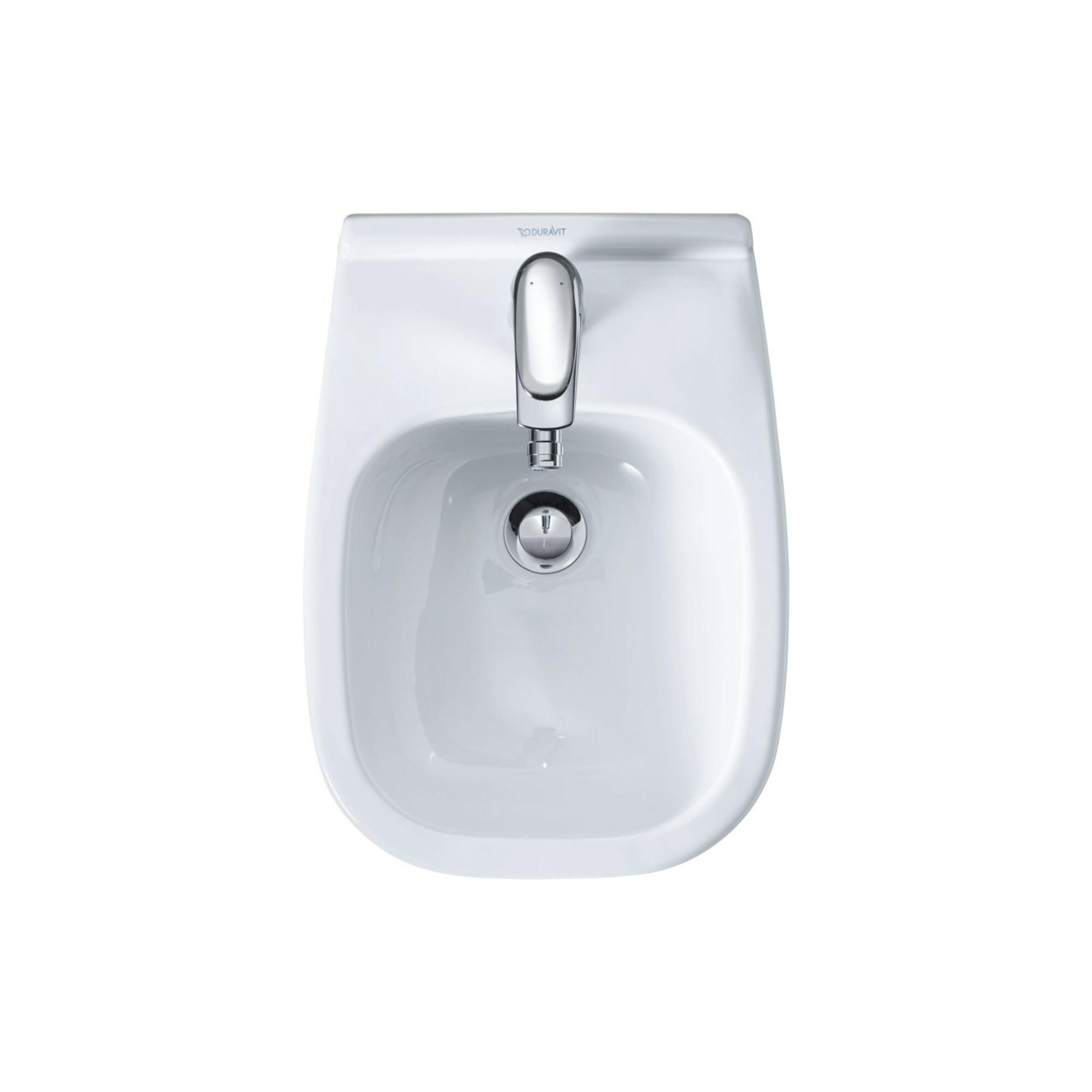 Duravit Wand-Bidet D-Code Compact 35x48cm, m Hahnl., ÜL, Hahnloch, weiß (2237150000)