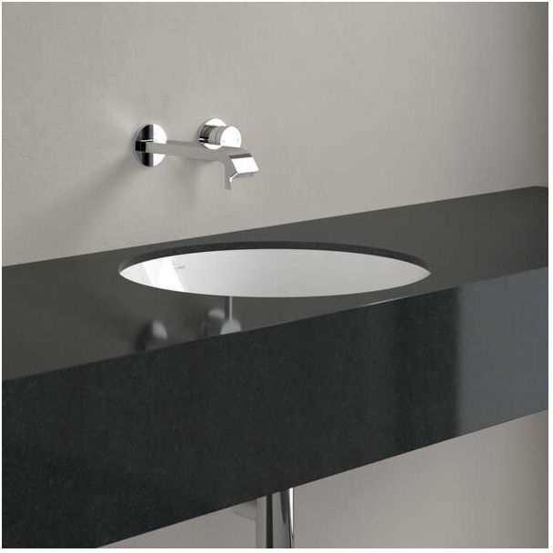 Villeroy und Boch Architectura Unterbauwaschbecken 5A7545R1 Ø 40cm, Weiß Alpin CeramicPlus, mit Überlauf, Außenseite nicht glasiert