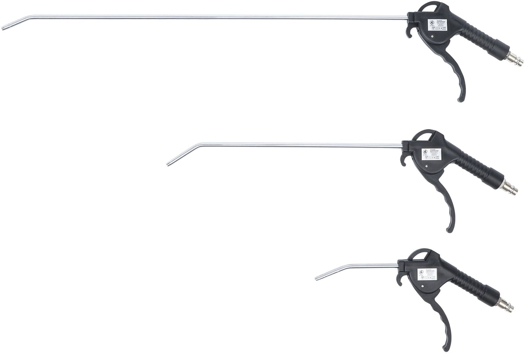 BGS Do it yourself BGS DIY Druckluft-Ausblaspistolen-Satz 110 / 300 / 500 mm 3-tlg. aus Metall für Werkstatt und Haushalt mit verschiedenen Längen und Düsen, 3294)