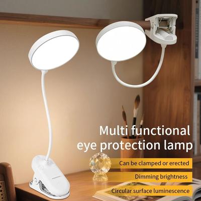 Uplifted Goods LED Clip On Desk Lamp Rechargeable Touch Dimming Eye Protection Light white
