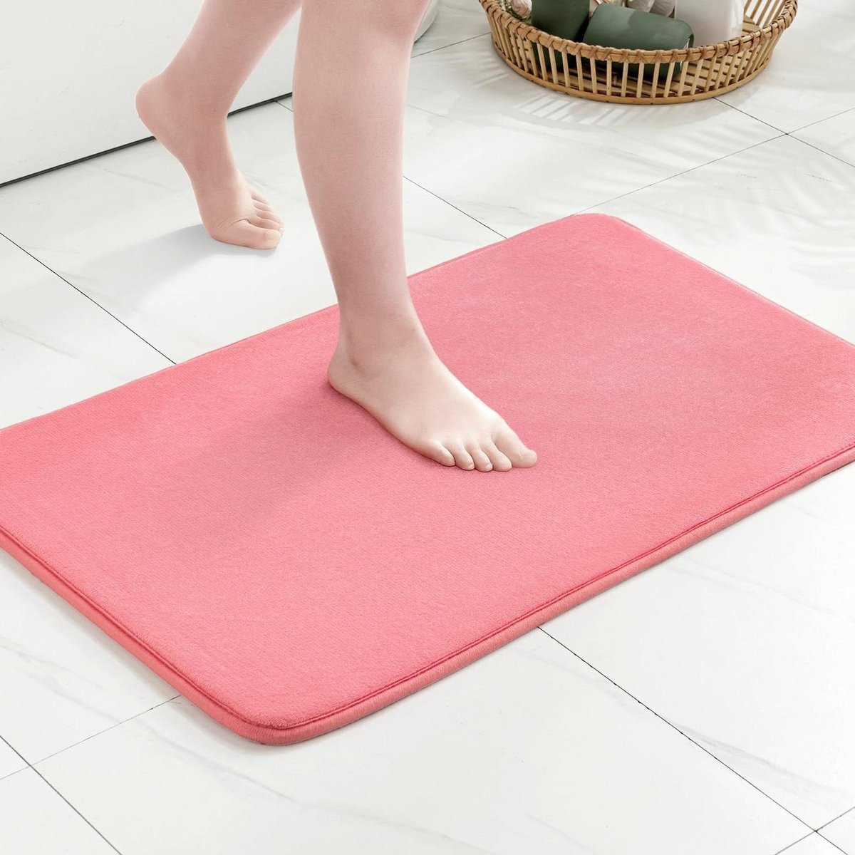 Antislip Badmat in Roze - Hydrofiel Geheugenschuim - 50 x 80 cm