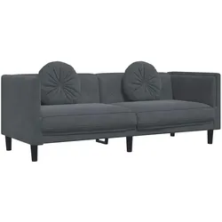 vidaXL Sofa mit Kissen 3-Sitzer Dunkelgrau Samt