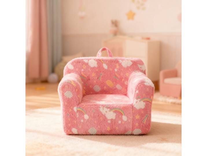 Canapé pour enfants avec poignée de transport et sacs latérauxFauteuil pour tout-petits Canapé léger pour enfants