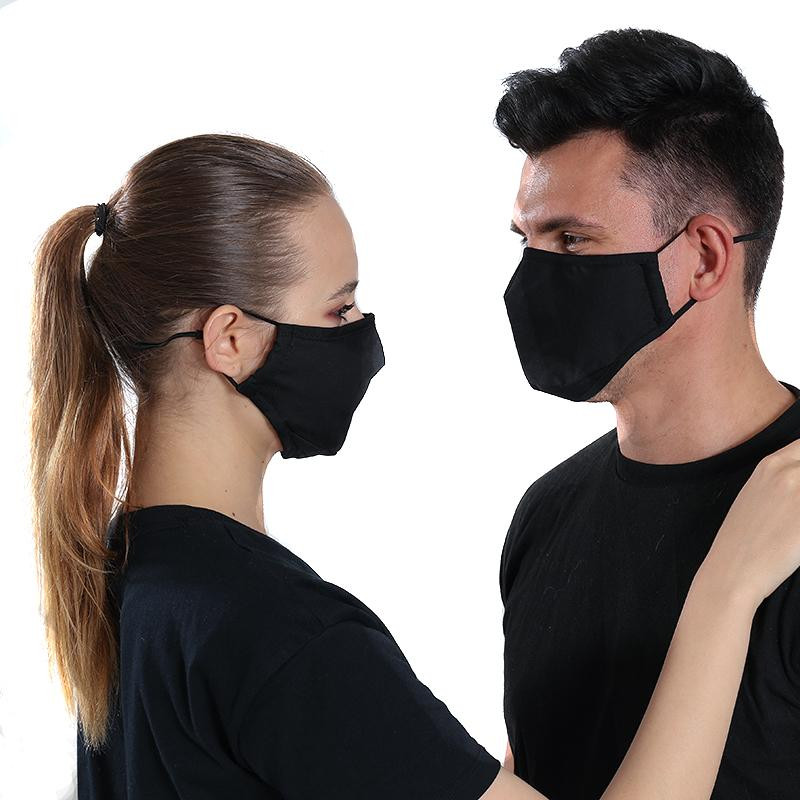 Set van zwart masker met 3x HEPA-filter voor fijnstof (PM 2.5) en koolstoffilter