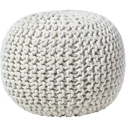STRICK-POUF natur, 40/40/35 cm