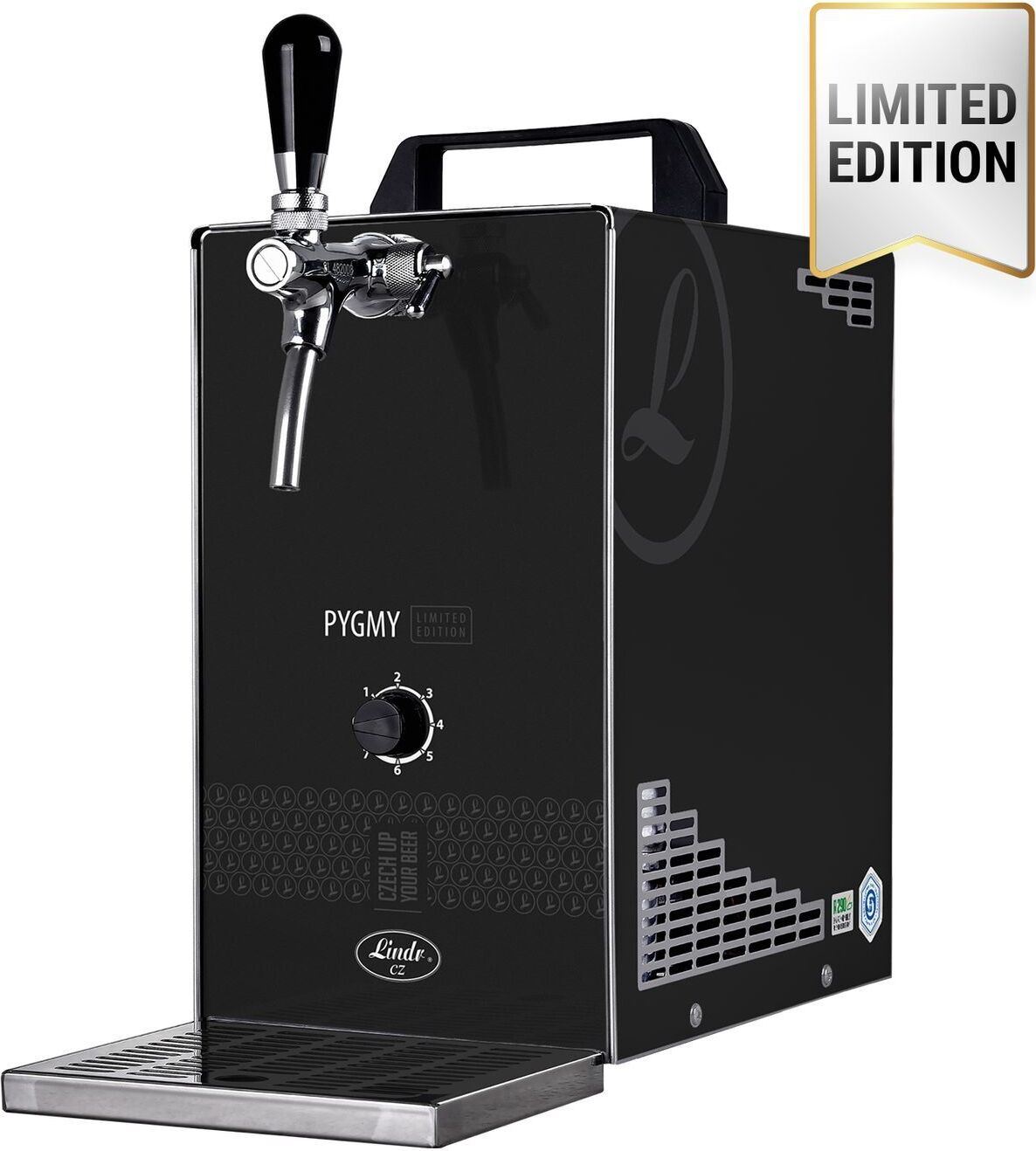 Zapfanlage, Bierzapfanlage PYGMY 25/K LIMITED EDITION mit Membranpumpe, 1-leitig Trockenkühlgerät aus Edelstahl, 35 Liter/h, Green Line