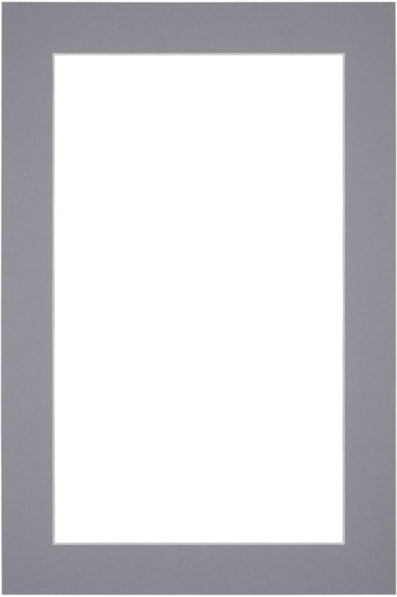 Passe-partout 20x30 cm - Grijs karton - Rechte rand 4 cm
