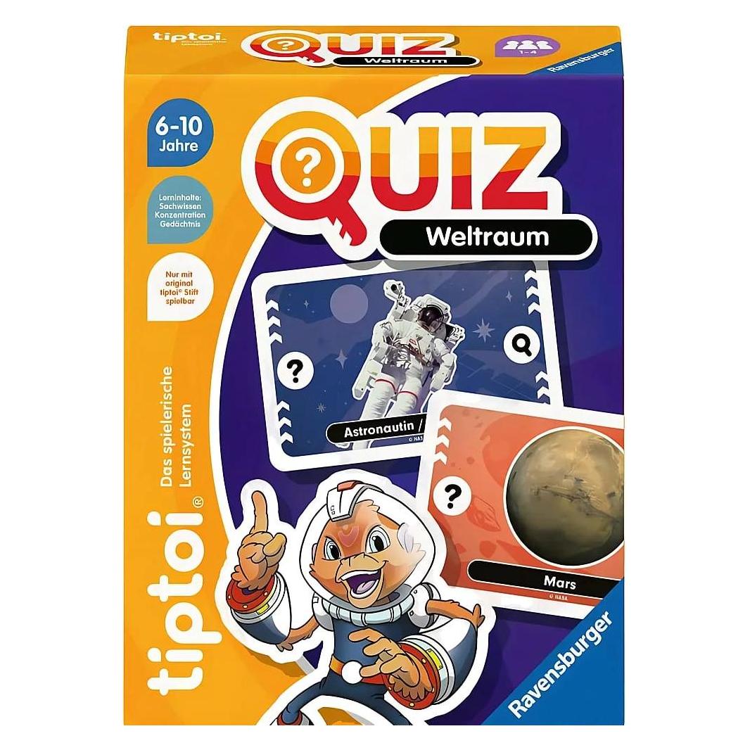 Ravensburger tiptoi 00223 Quiz Weltraum, Quizspiel für Kinder ab 6 Jahren, für 1-4 Spieler (Deutsch, 6 - 10 Jahre) (00223)