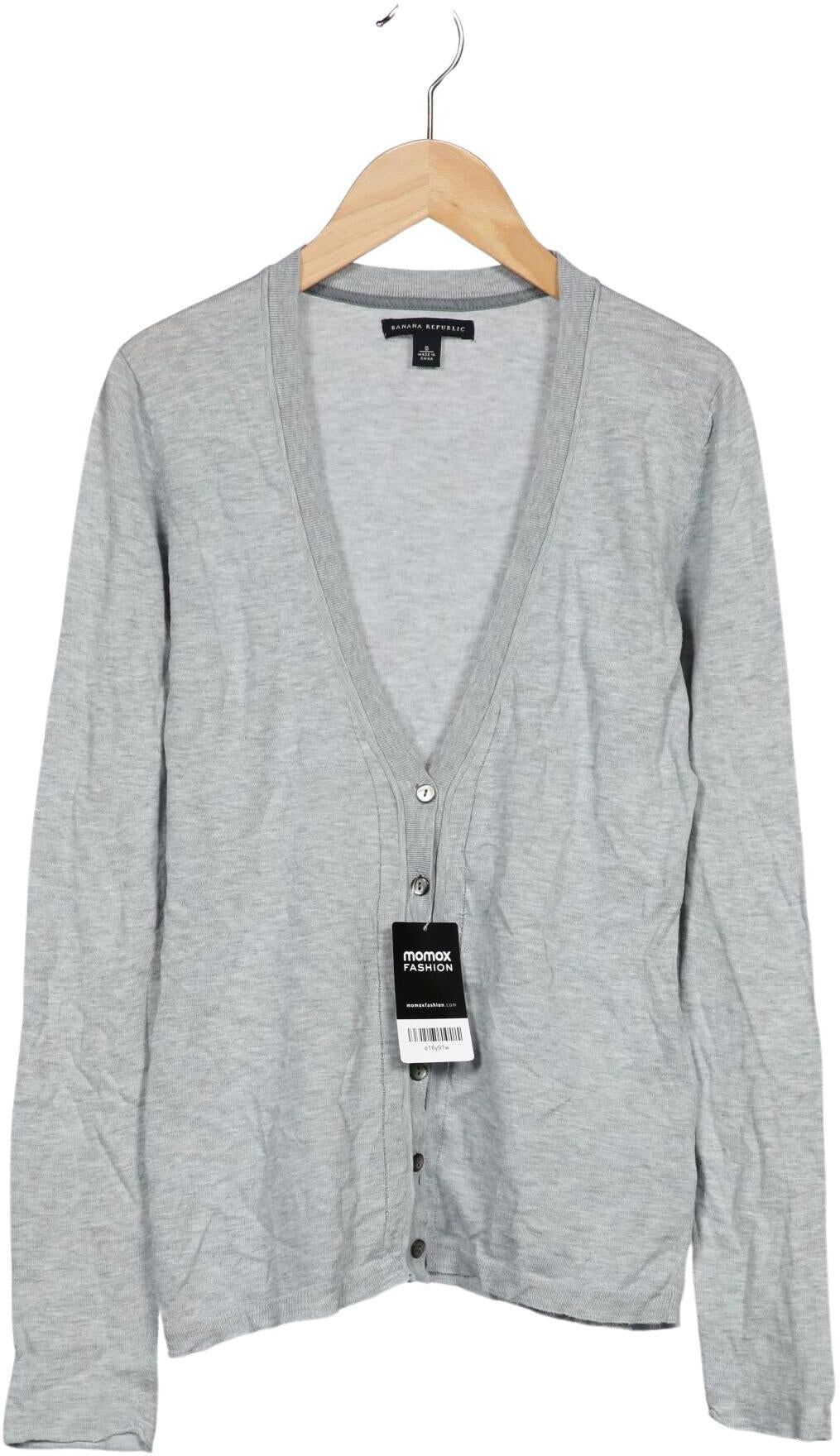 Banana Republic Damen Strickjacke, Grau, Gr. S, Baumwolle - Second Hand