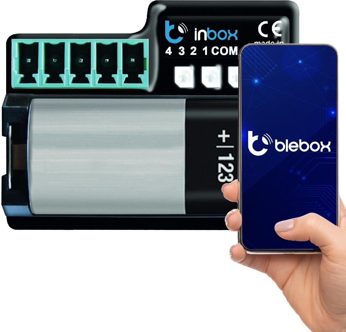 BleBox inBox Knopen Zwart IP20 B: 45 mm, D: 35 mm, H: 23 mm