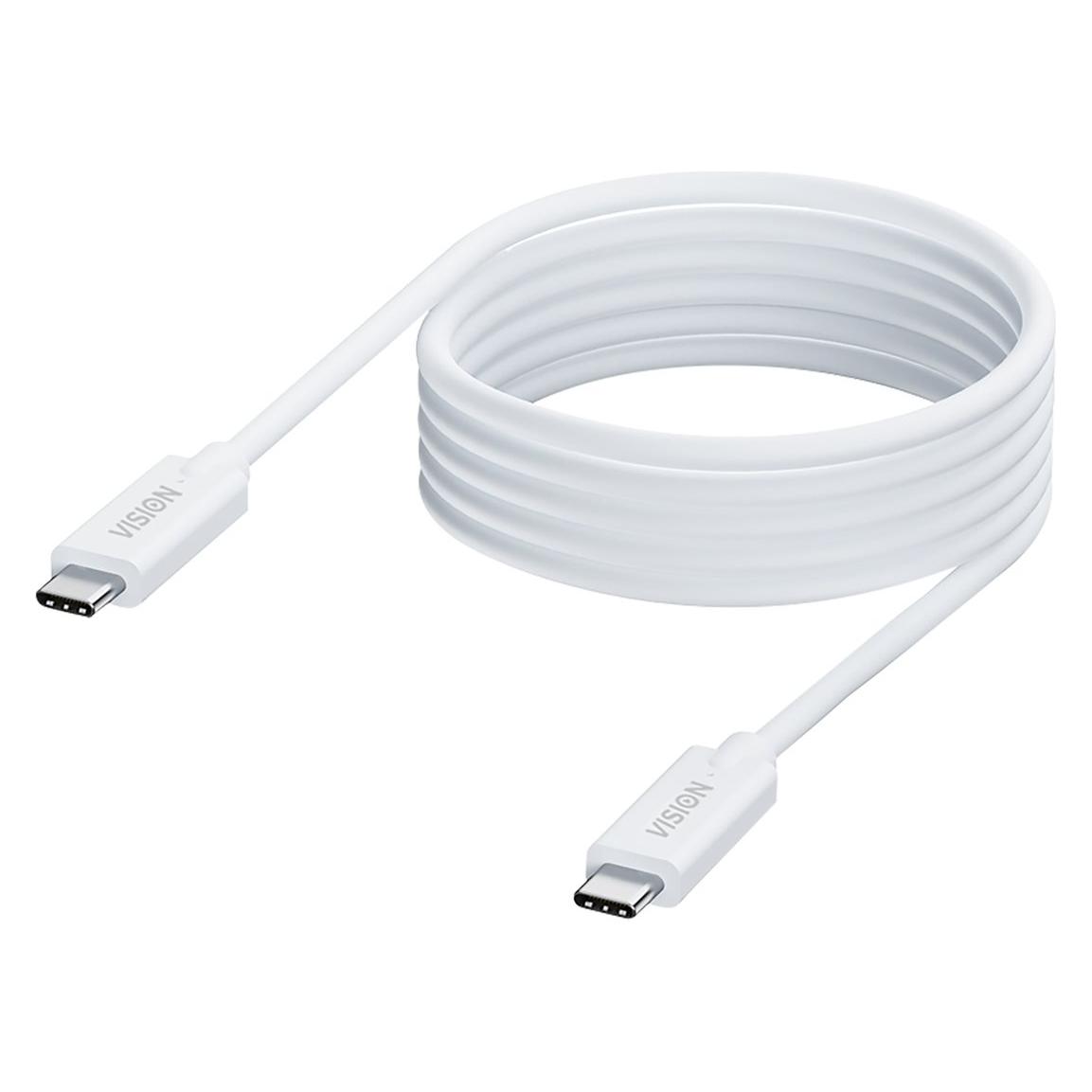 Vision 2m White USB-C Cable (2 m, USB 3.2 Gen 1, 100 W) (TC 2MUSBC)