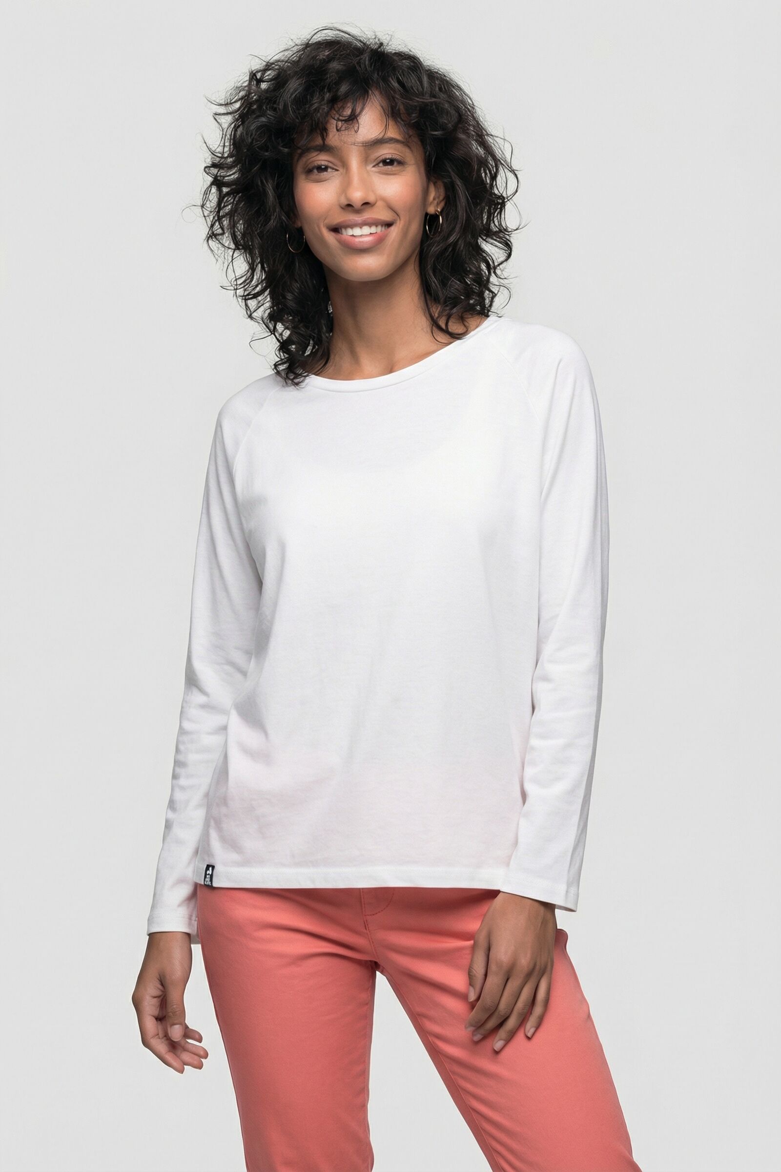 Langarmshirt ALIFE & KICKIN, Damen, Gr. XS, weiss (with all your heart, weiß), 100% Baumwolle (Bio), Rundhals, Shirts Langarmshirt with all your heart, weiß XS