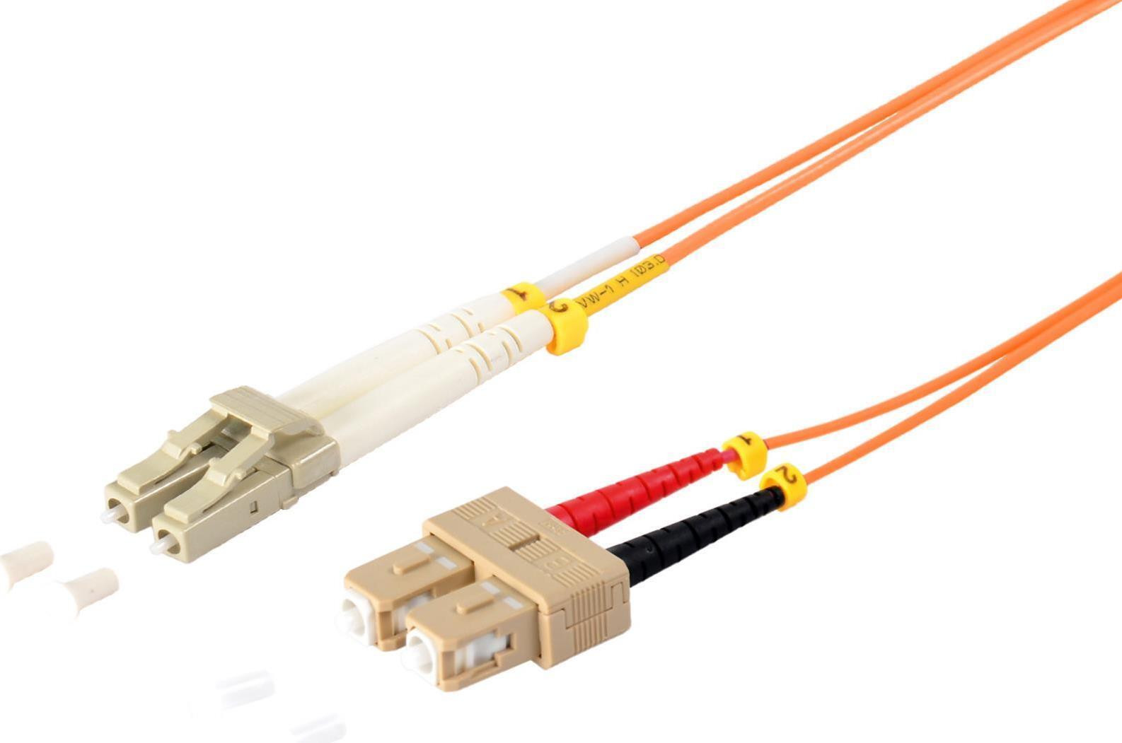 S-CONN Dubbelgeëindig patchkabel LC/SC, 50/125µm, OM2, 10 meter
